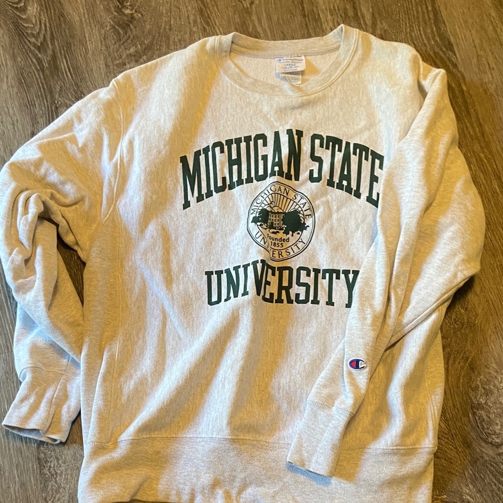 Champion Gray Michigan State University Crewneck